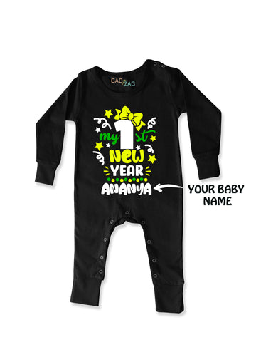 My First New Year - Customised Full Length Baby Romper