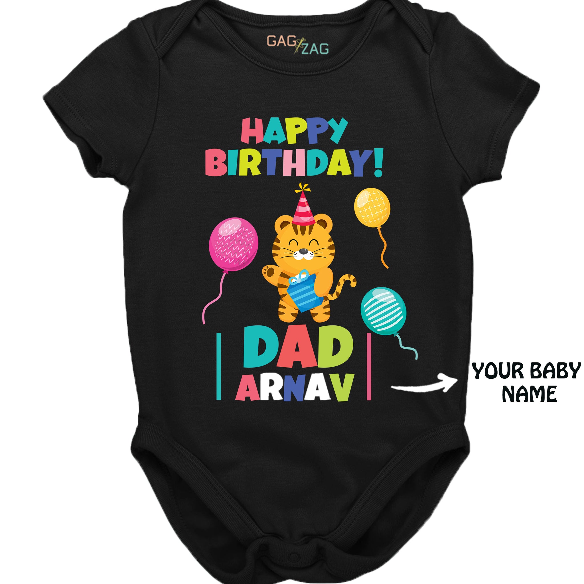 Happy Birthday Dad - Cotton Half Sleeves Baby Romper