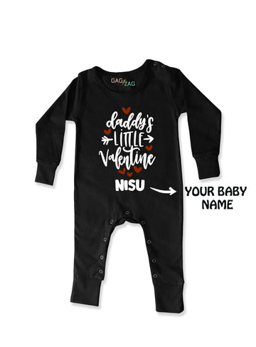 Daddy's Little Valentine - Customised Full Length Baby Romper