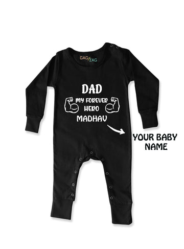 Dad My Forever Hero - Customised Full Length Baby Romper