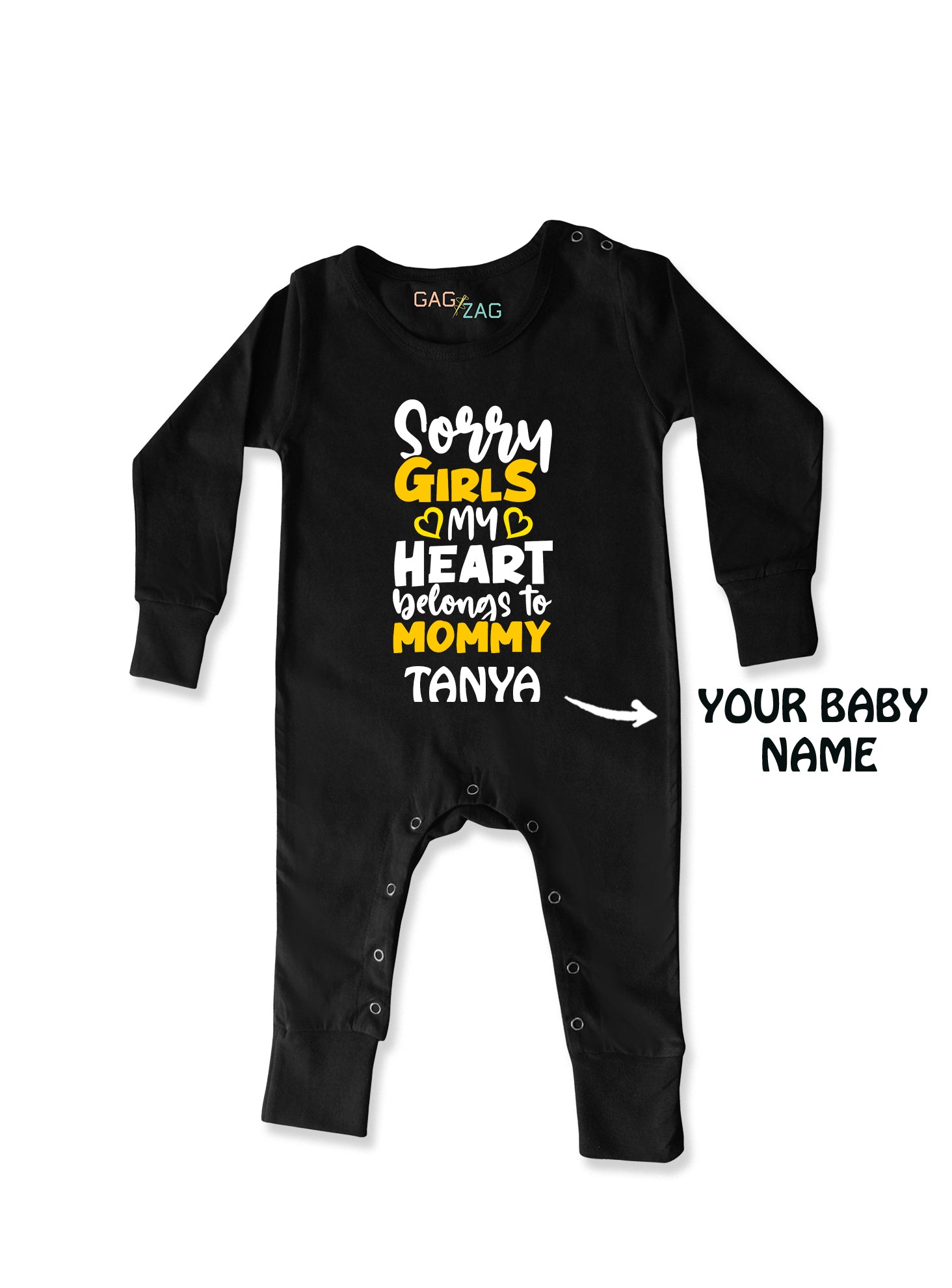 Sorry Girls My Heart Belongs To Mommy - Customised Baby Romper