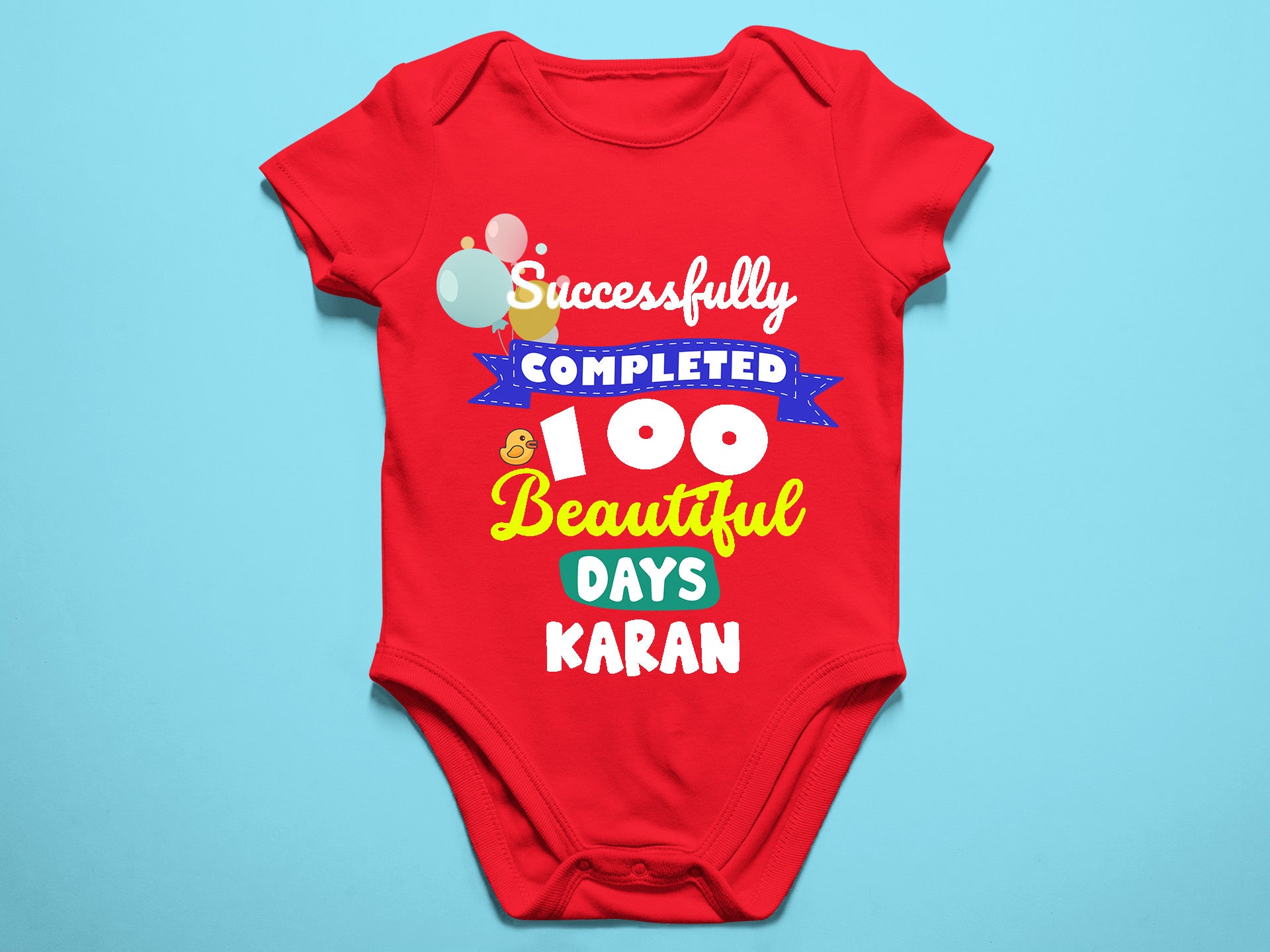 100 Days Milestone Baby Romper