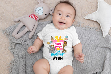 100 Days of Happiness Customised Baby Romper