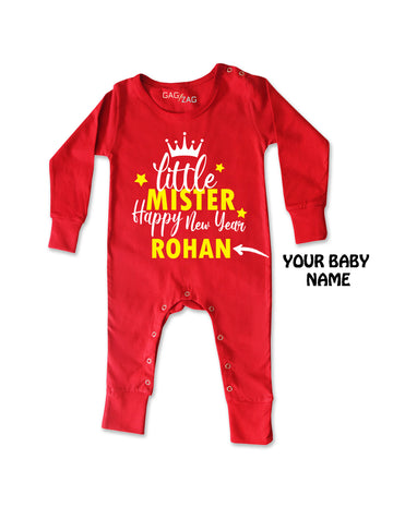 Little Mister Happy New Year Special Customized Baby Romper Or Sweatshirt