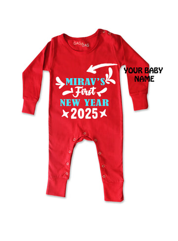 First New Year 2025 Customized Full Length Baby Romper