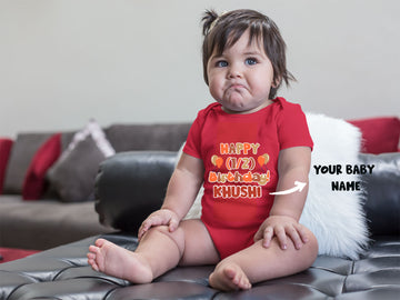 Happy 1/2 Birthday Customised Baby Romper