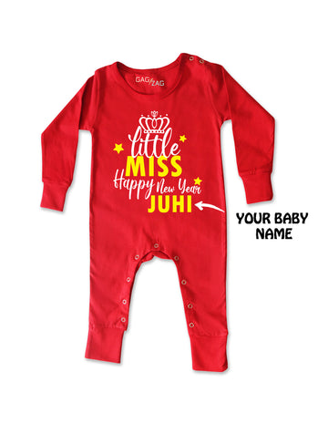 Little Miss Happy New Year Special Customized Baby Romper Or Sweatshirt