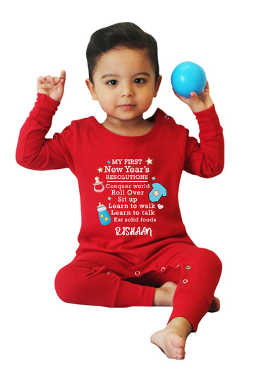 New Year Resolution Special Customised Baby Romper Or Sweatshirt