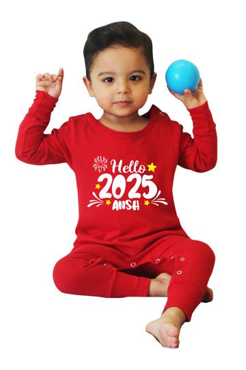 New Year 2025 Special Customised Full Length Baby Romper