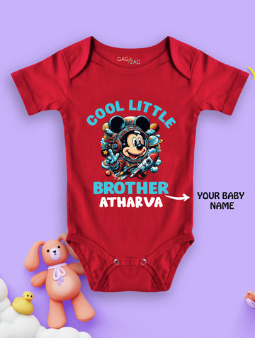 Cool Little Brother Customised Kids T-shirt Or Baby Romper