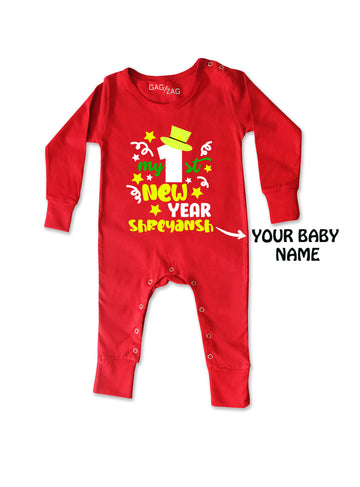 My First New Year 2025 Customized Full Length Baby Romper