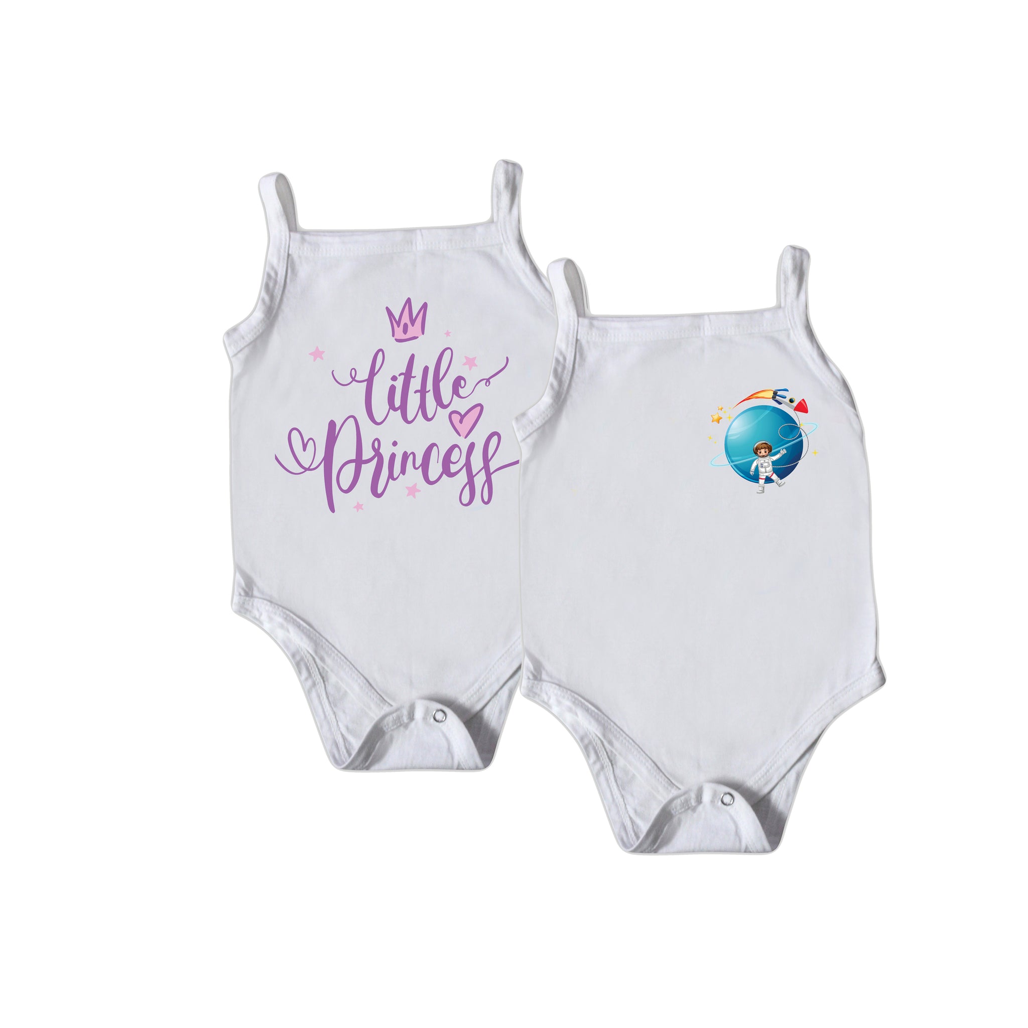 Infant Vest - Pack of 2 (Little Princess & Astronaut)