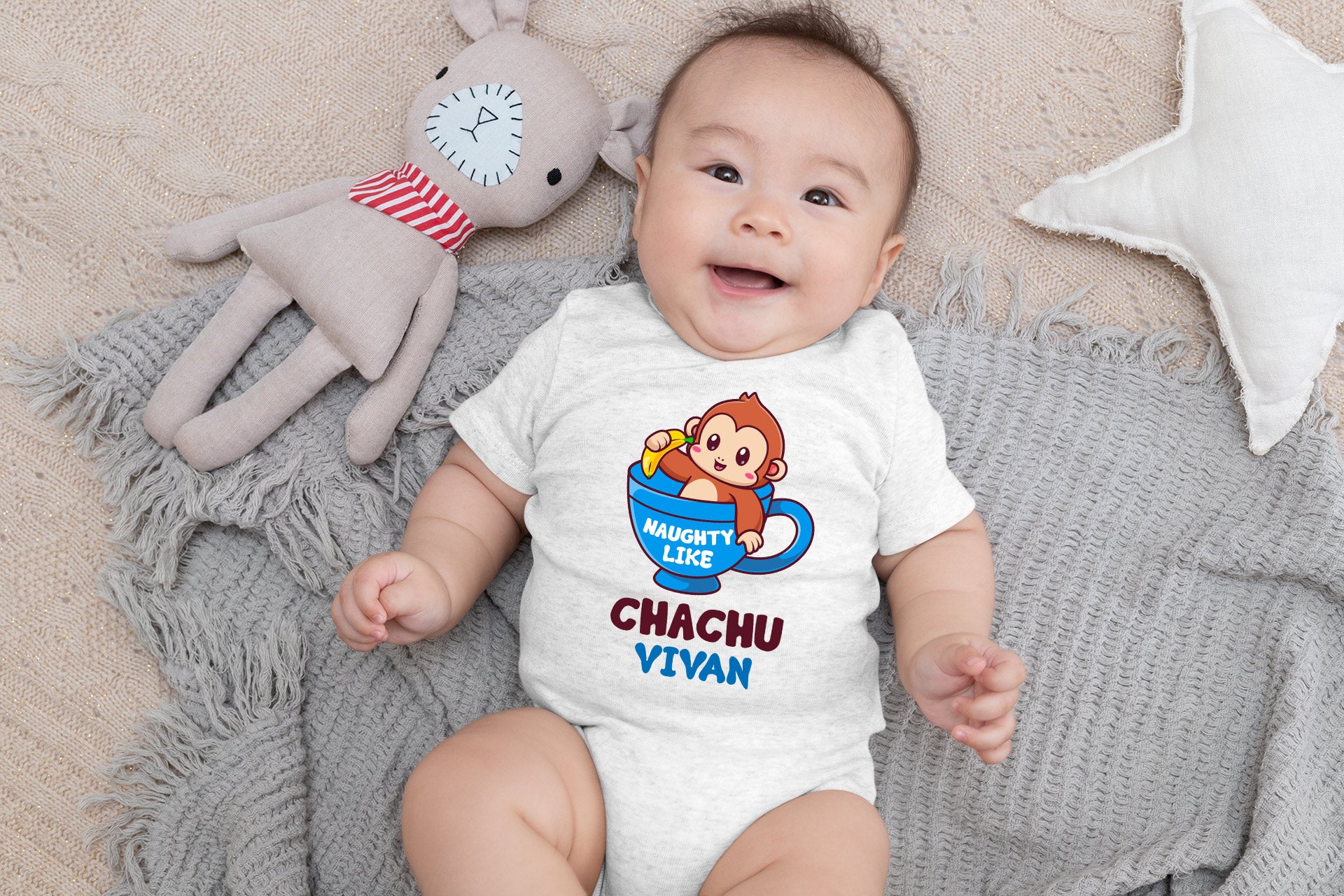 Naughty Like Chachu Customised Baby Romper