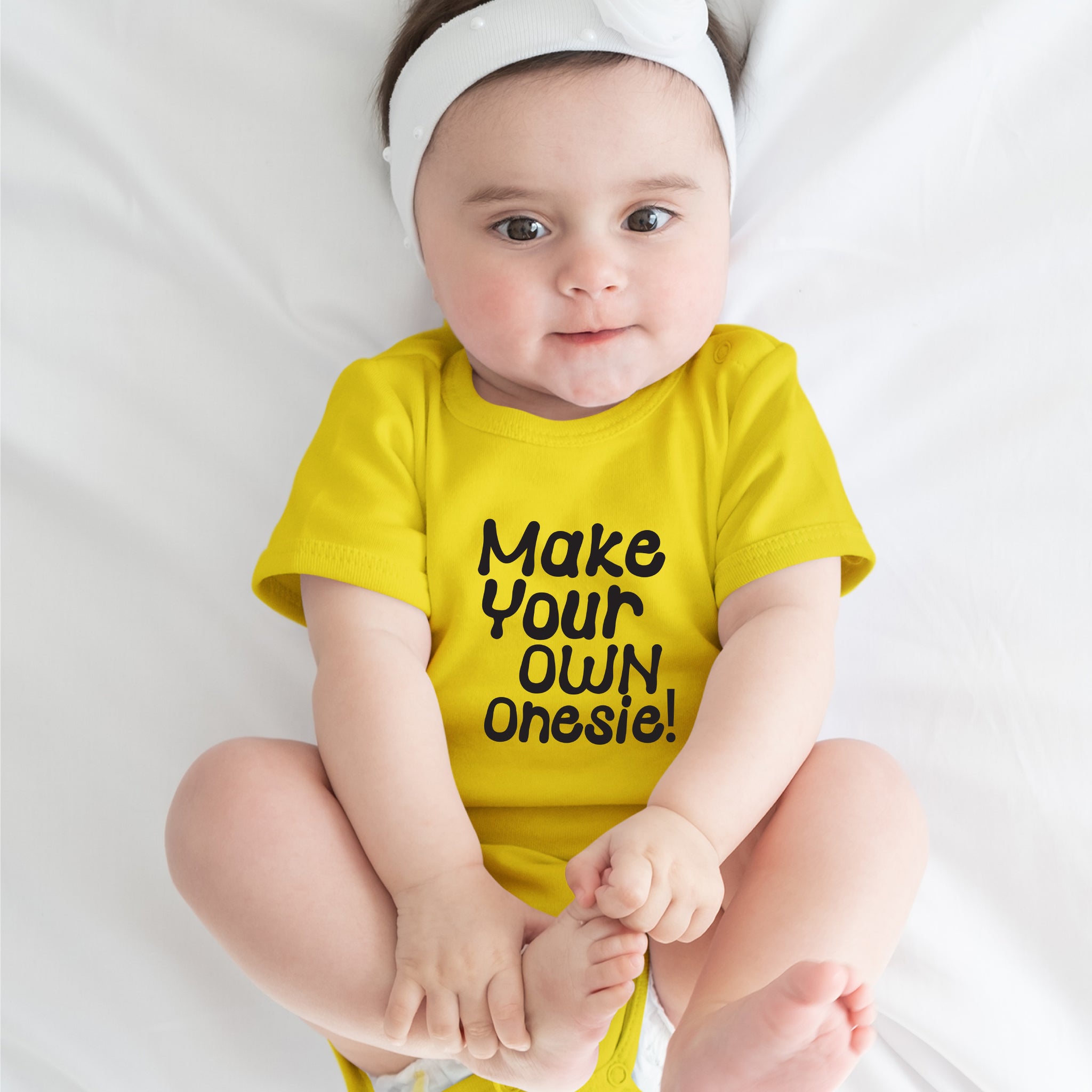 Yellow Full Customised Baby OneSie