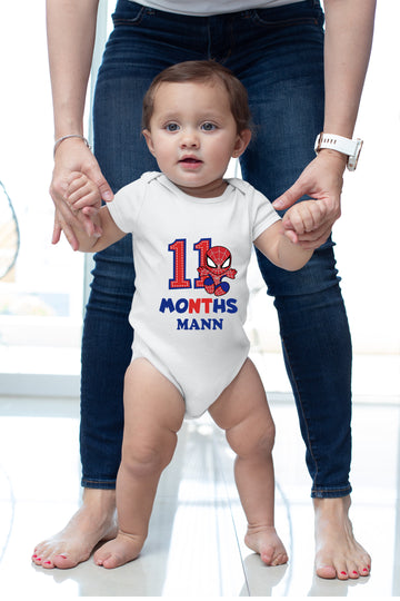 SuperHero Theme Monthly Birthday Romper - 11 Months Old