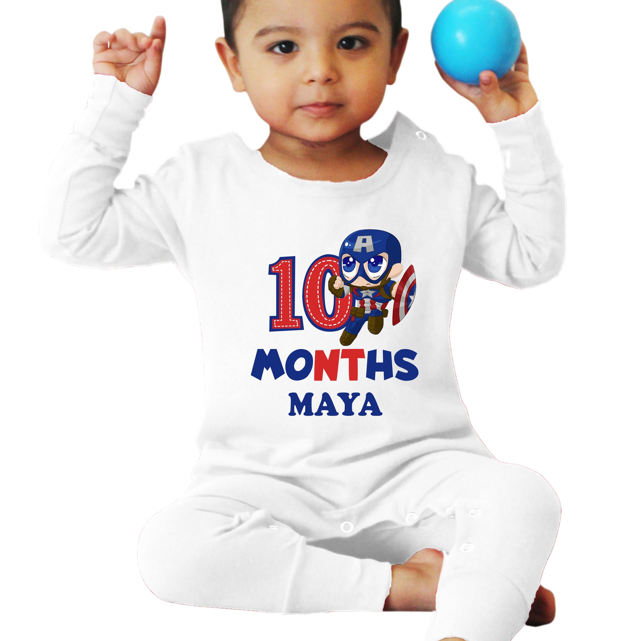 10 Months Old SuperHero Theme Customised Onesie