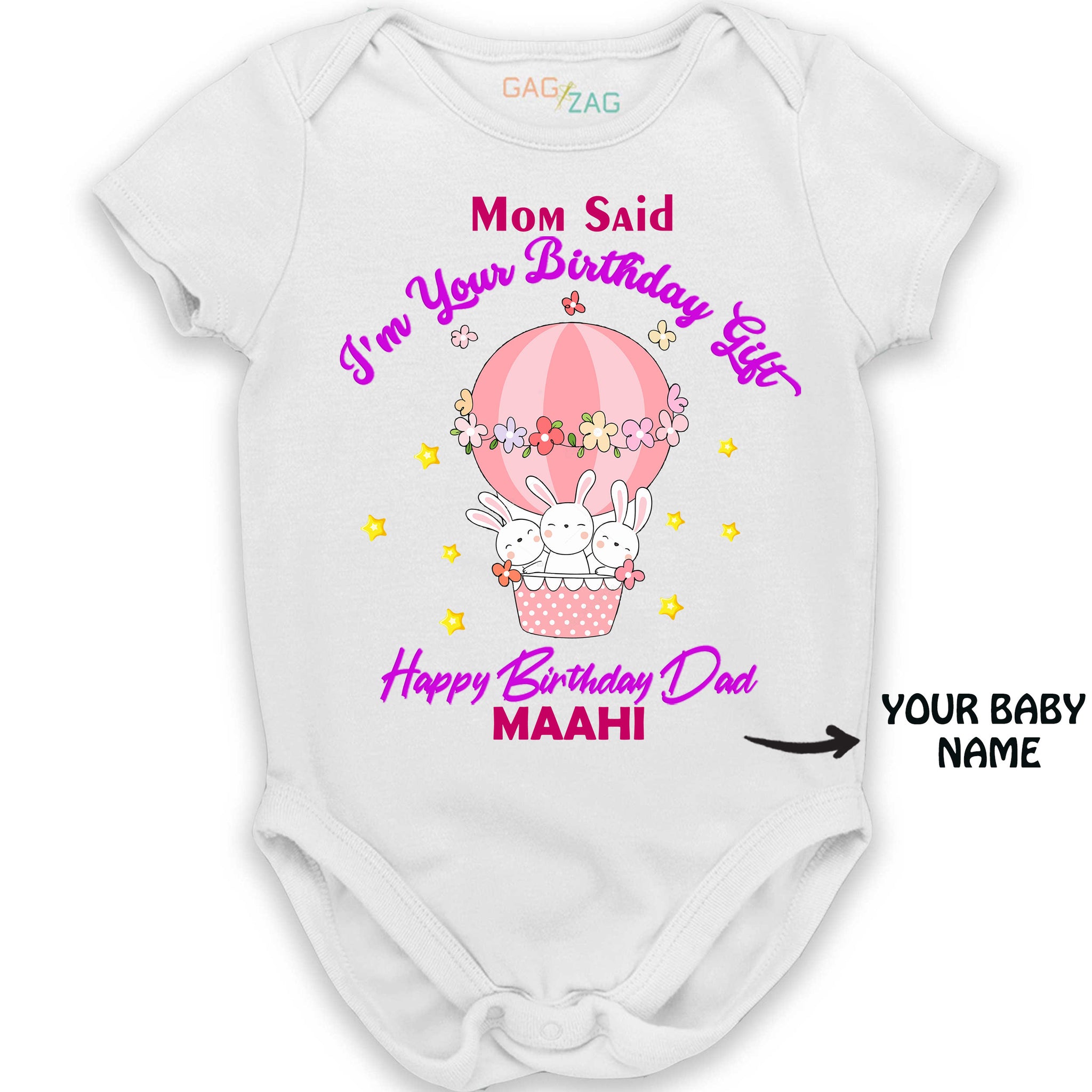 Mom Said I'm Your Birthday Gift Happy Birthday Dad - Cotton Baby Romper