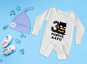 3 Months Old SuperHero Theme Customised Onesie