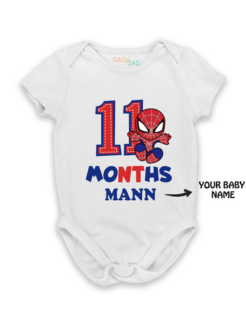 SuperHero Theme Monthly Birthday Romper - 11 Months Old