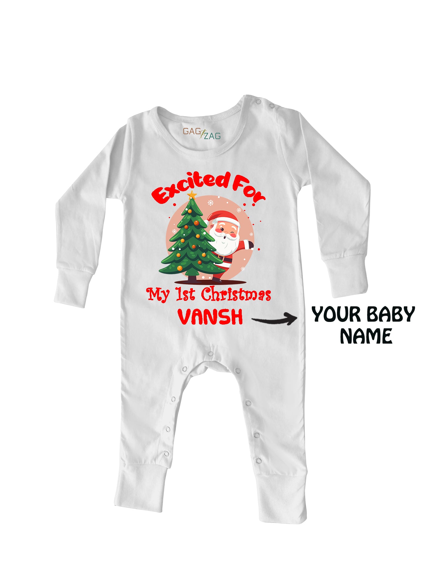 Excited For My First Christmas - Customised Baby Onesie