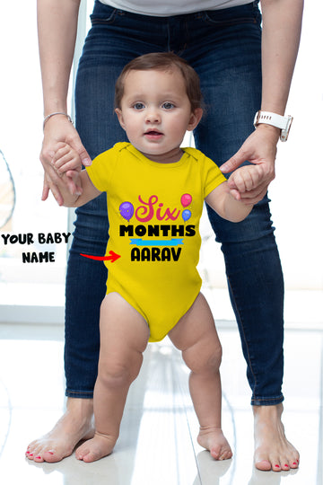 Six Months Milestone Customised Baby Onesie