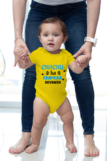 Chachu Ka Chamcha Customised Half Sleeves Baby Romper